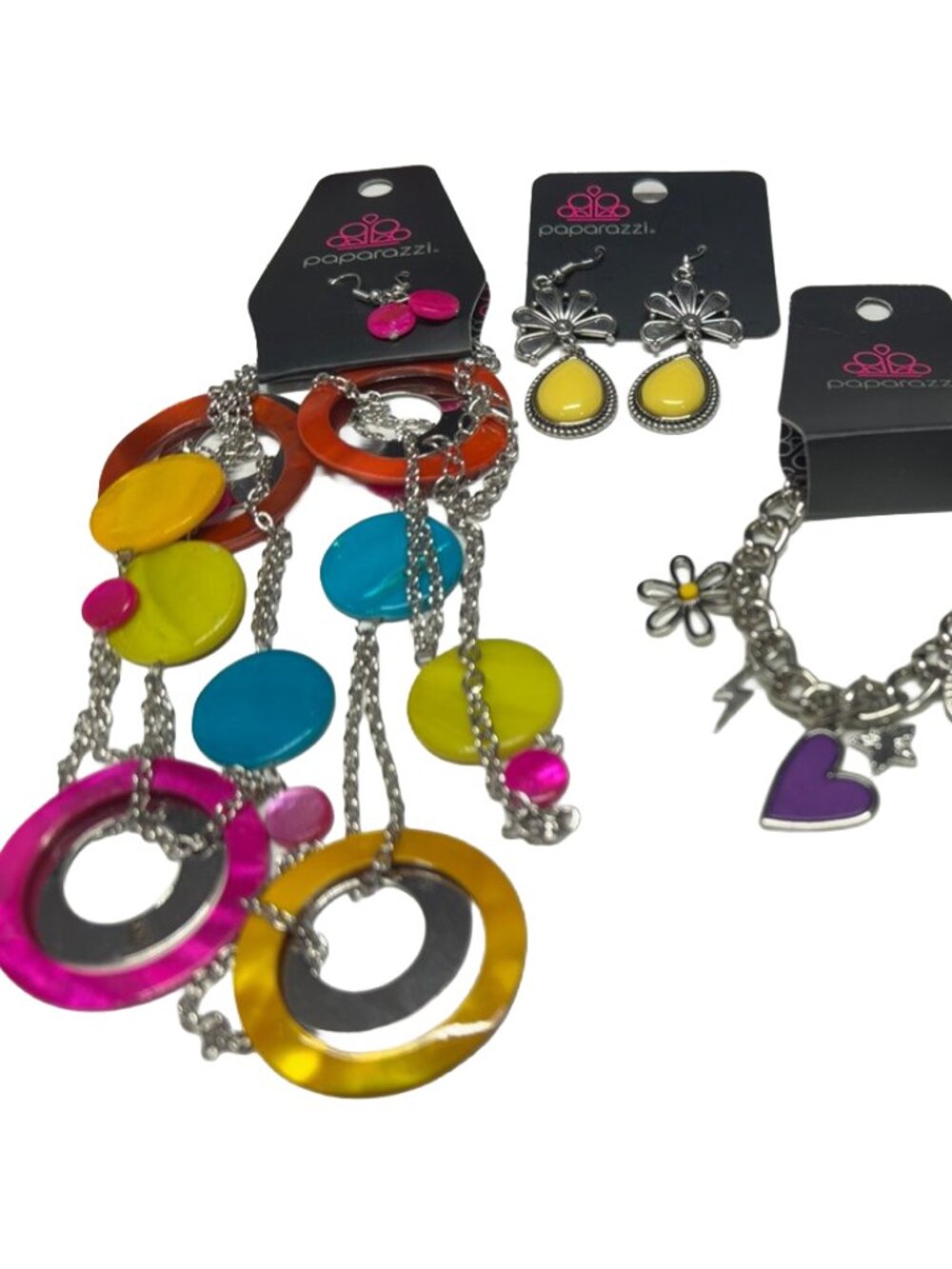 **Paparazzi Colorful Jewelry Bundle – Purple & Multicolor Necklace Sets + Bracel